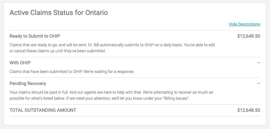 How to display descriptions of your active claims with OHIP | Dr.Bill