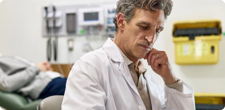 Physician going through patient notes