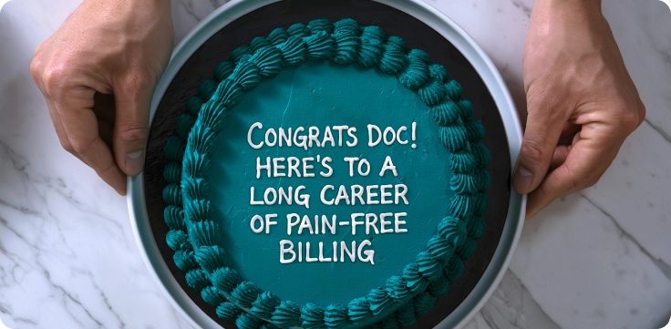 Cake celebrating a new physician