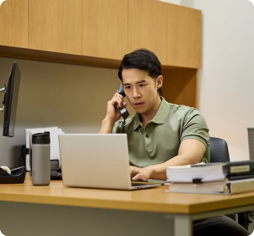 Physician concerned on phone