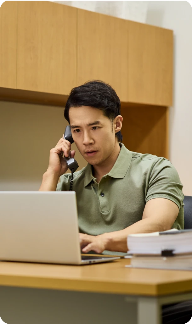 Physician concerned on phone